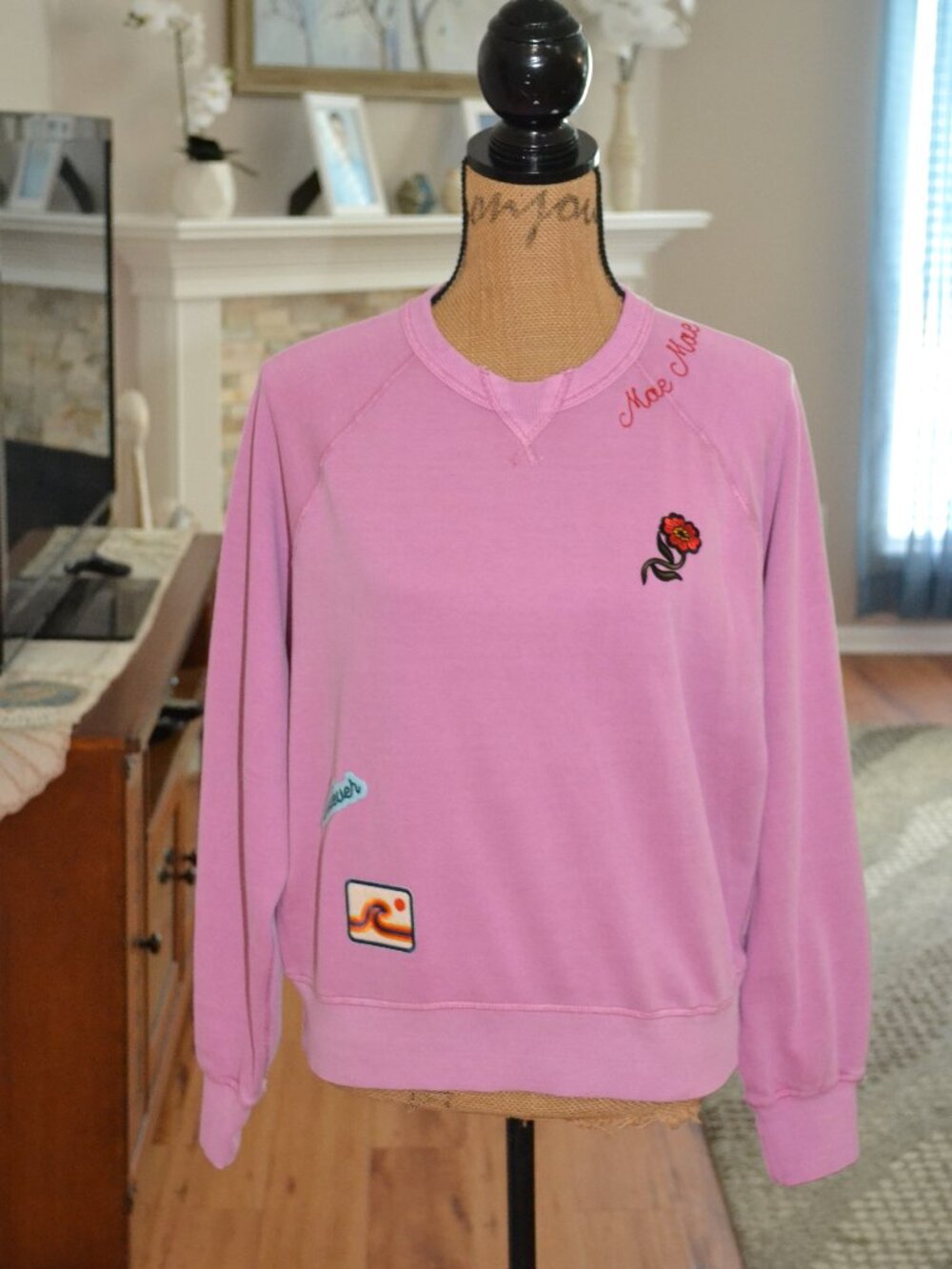NWT Marine Layer Cloud 9 Lilac Fleece Sweatshirt - Custom Garment Dye - sz S